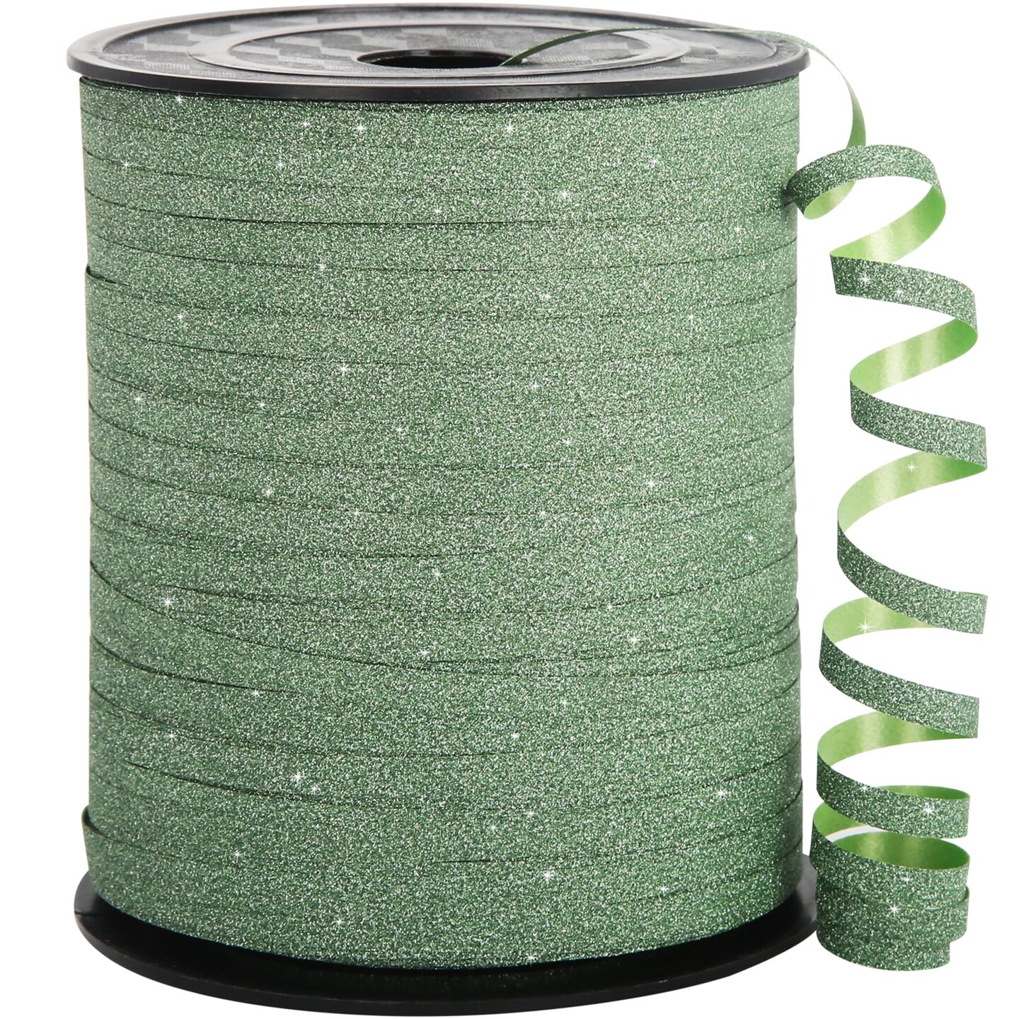Green Ribbon 500 Yard, Glitter Green Curling Ribbon, Shiny Metallic Curling Ribbon for Gift Wrapping, Balloon Ribbon, Balloon String, Gift Ribbon, Curly Ribbon for St Patrick′s Day, Christmas