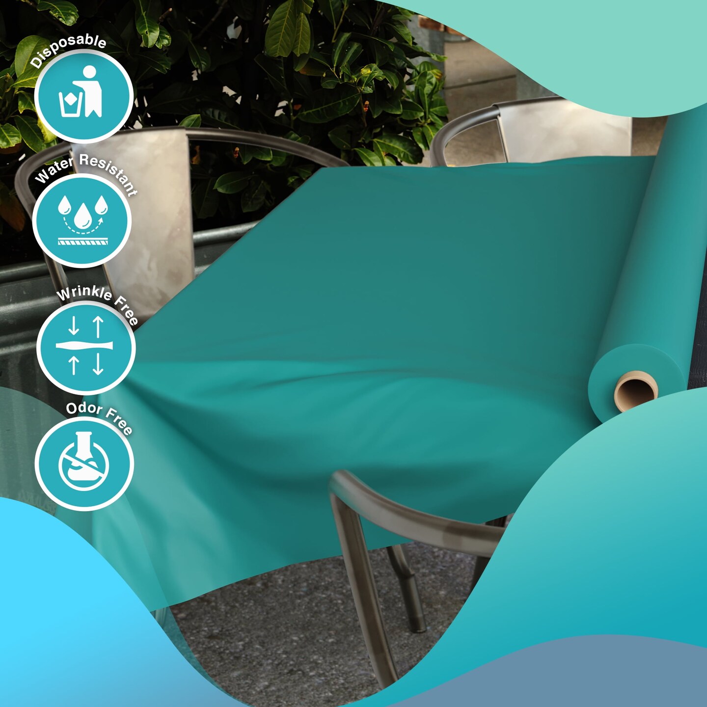 Exquisite Plastic Table Cover Roll – 40" x 300' Disposable Tablecloth Roll – Premium Thick 0.5 MIL Plastic Banquet Roll – Party Table Cover Roll for Events & Catering