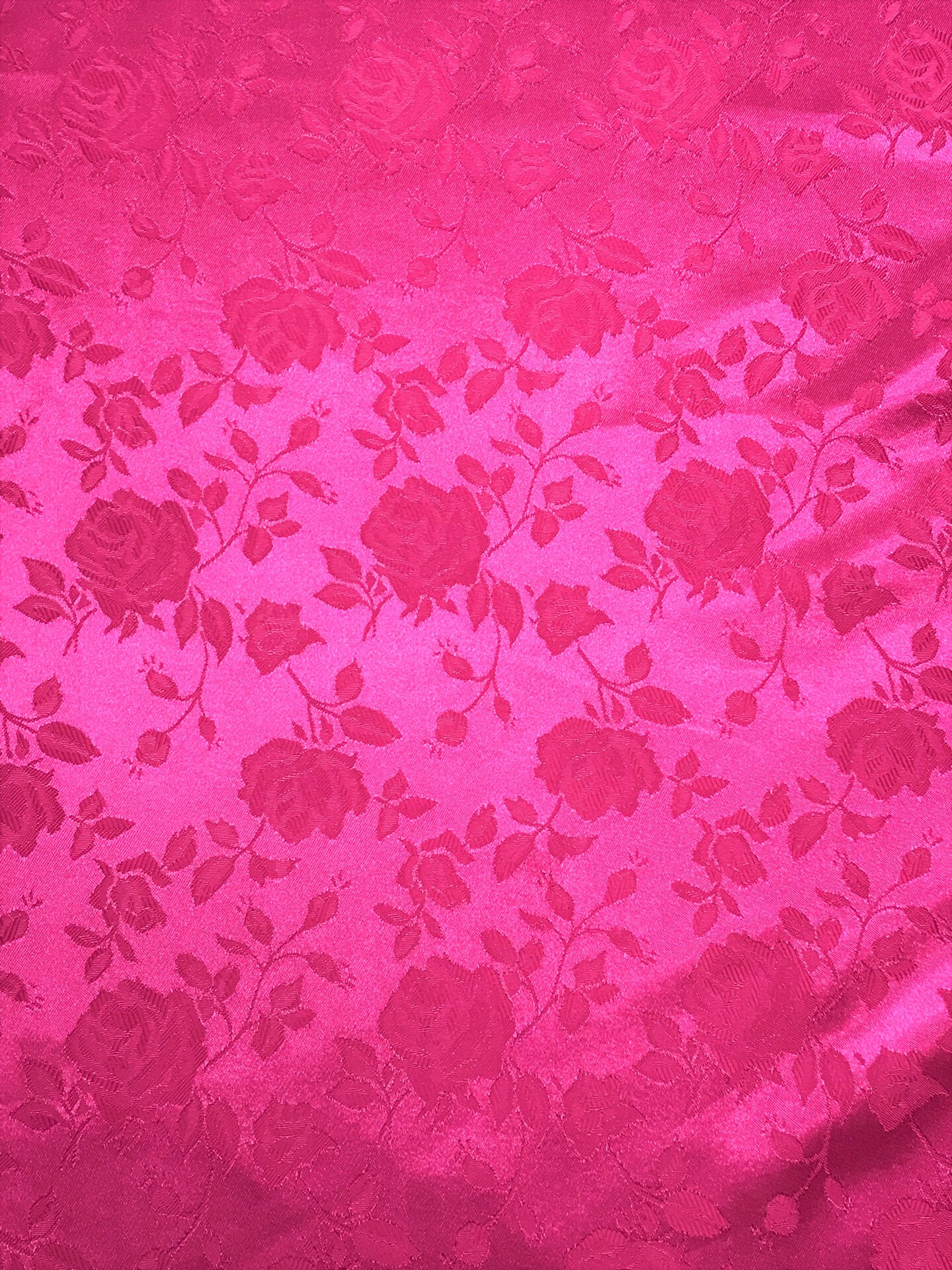 1 Yard Neon Pink Jacquard Satin Fabric Reversible for Tablecloth Overlays Curtains 58/60 Inches Wide