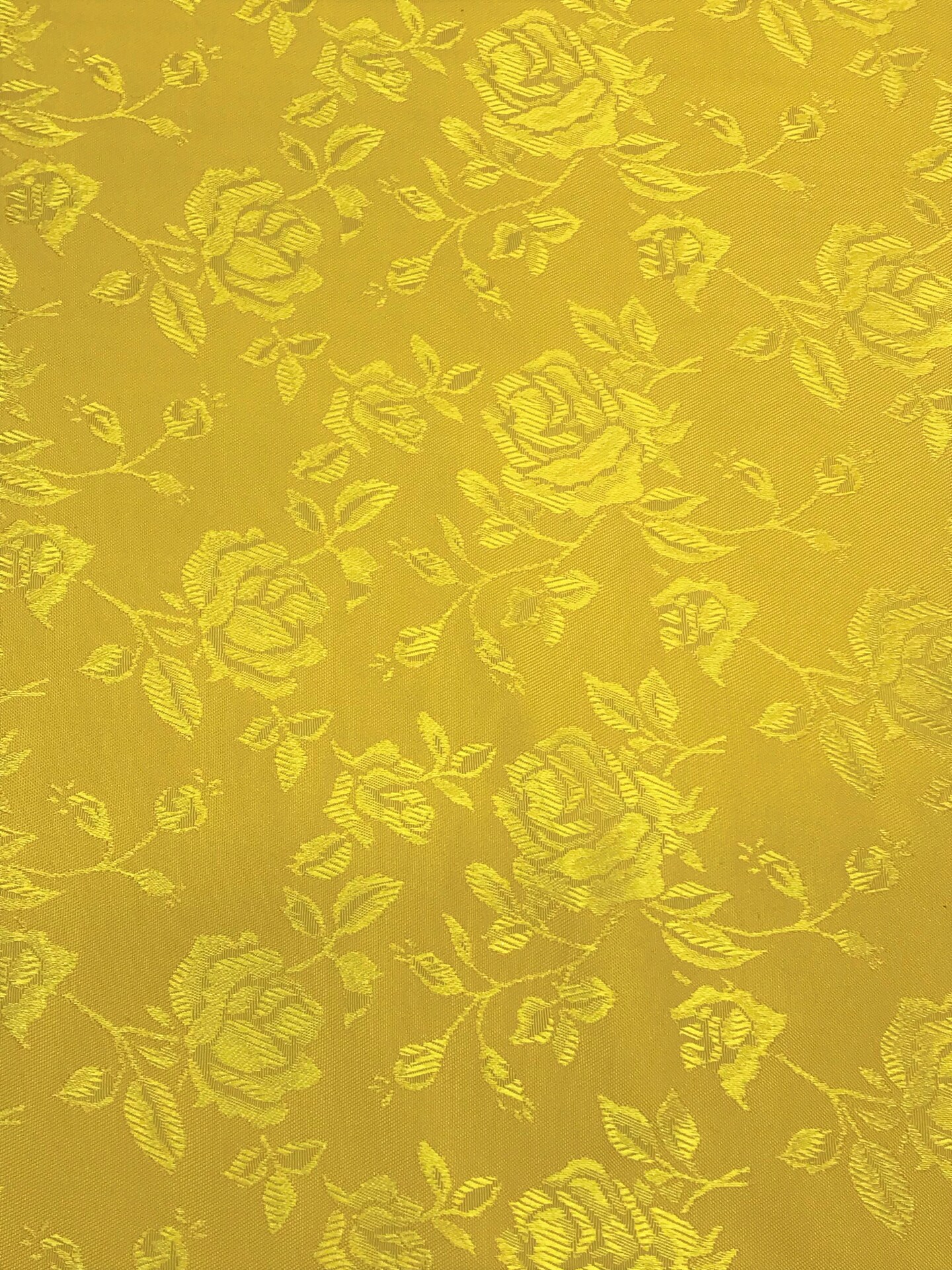 1 Yard Yellow Jacquard Satin Fabric Reversible Material for Table Overlays Curtains Garments 58/60 Inches Width