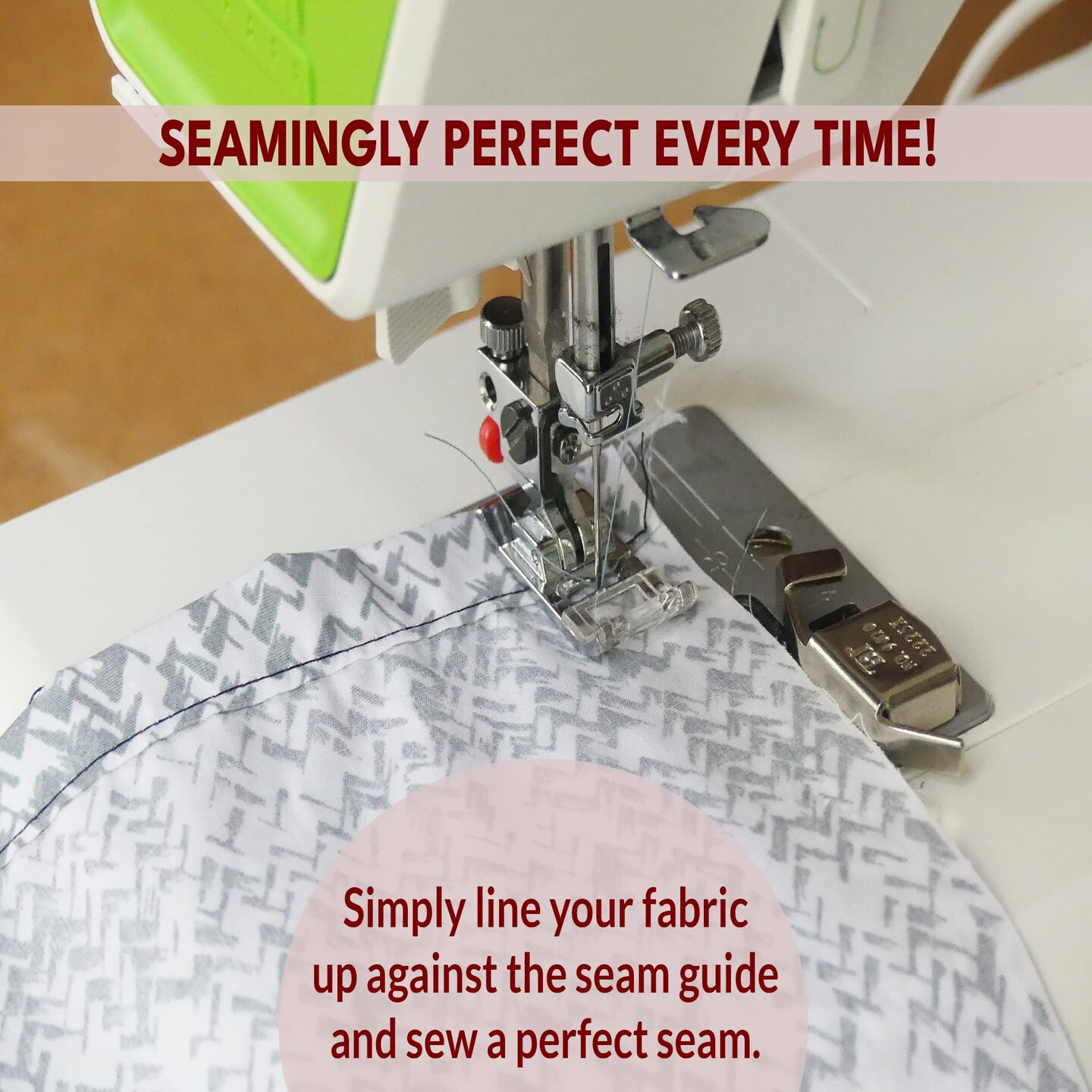Seam Allowance Ruler and Magnetic Seam Guide for Sewing Machine | Perforated Seam Gauge for Perfect 1/8” to 2” Straight Line Hems | Includes 1/4” Pivot Point and 45 Degree Trim Line