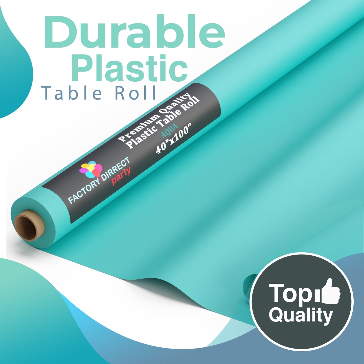 Exquisite Plastic Table Cover Roll – 40" x 100' Disposable Tablecloth Roll – Premium Thick 0.5 MIL Plastic Banquet Roll – Party Table Cover Roll for Events & Catering