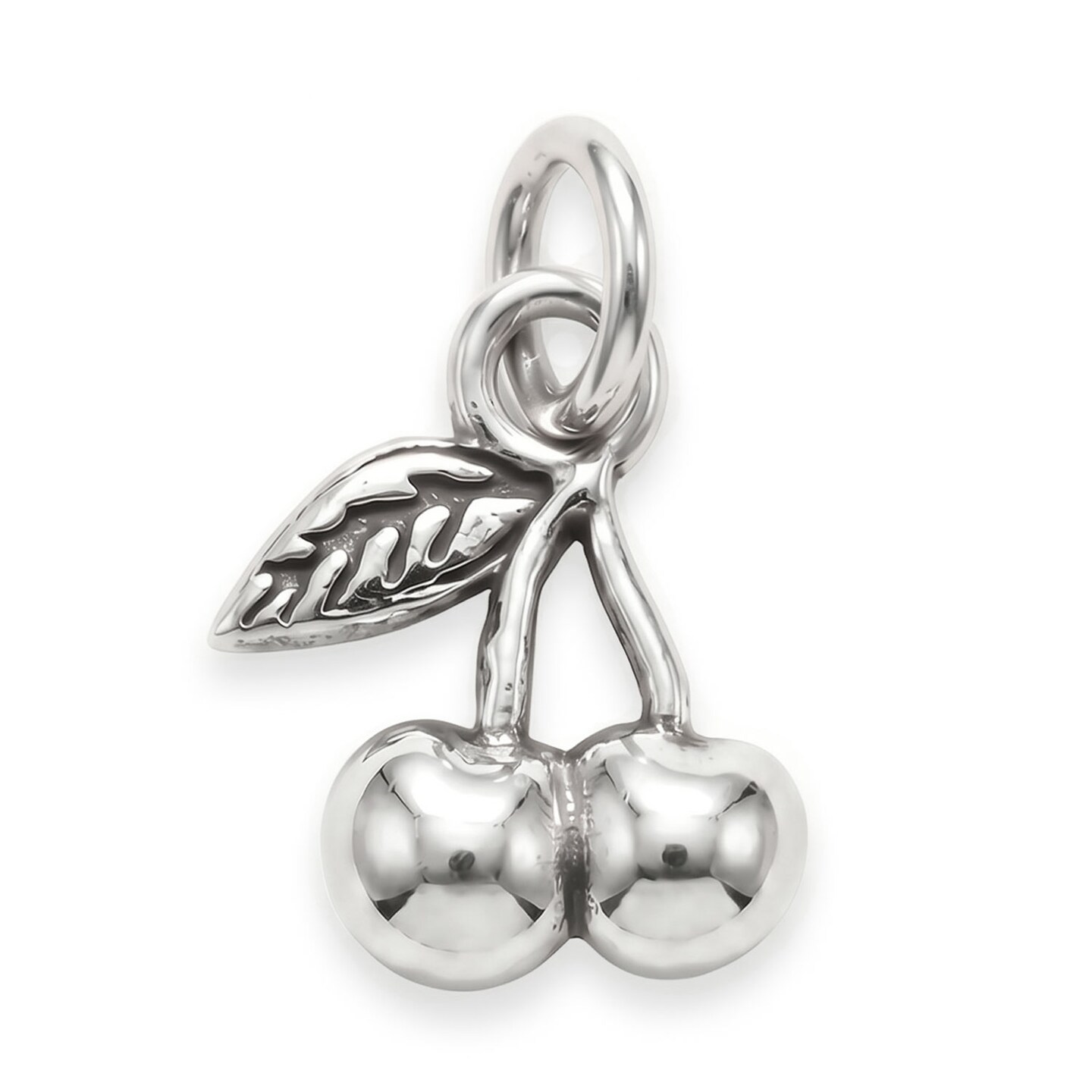 Sterling Silver 3D Two Cherries Charm - Oxidized | Michaels