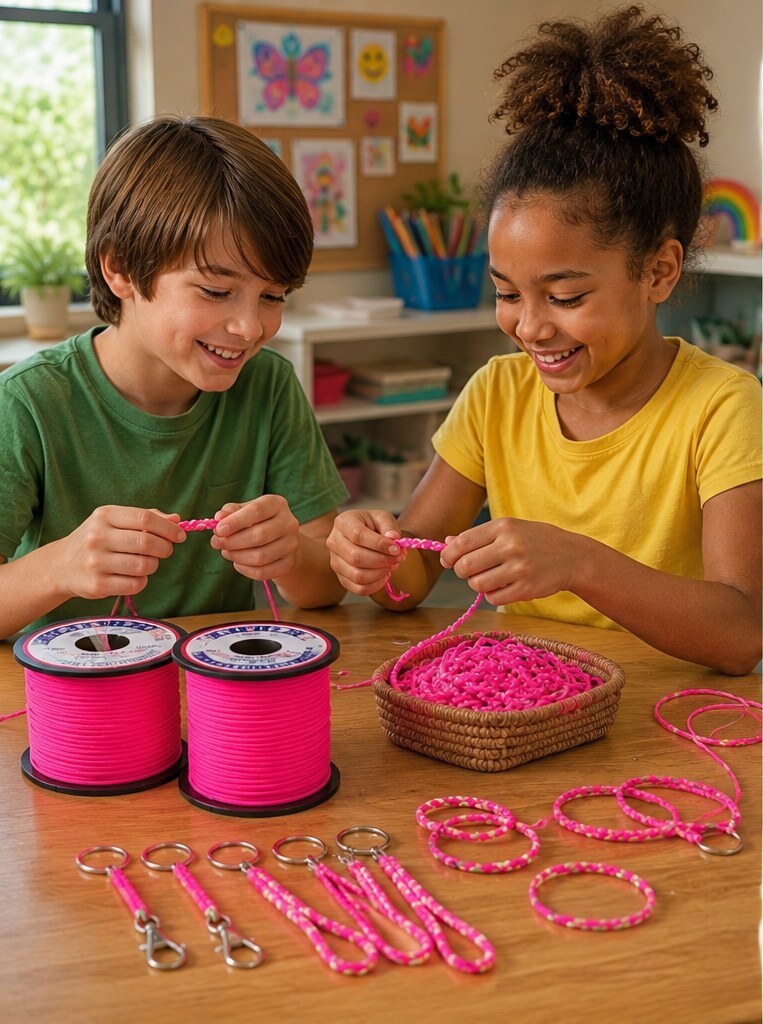 Rexlace Plastic Crat Lacing Spool, 100 Yard, Non-Toxic, Non-Bleed, Lanyard for Camp and School Crafts