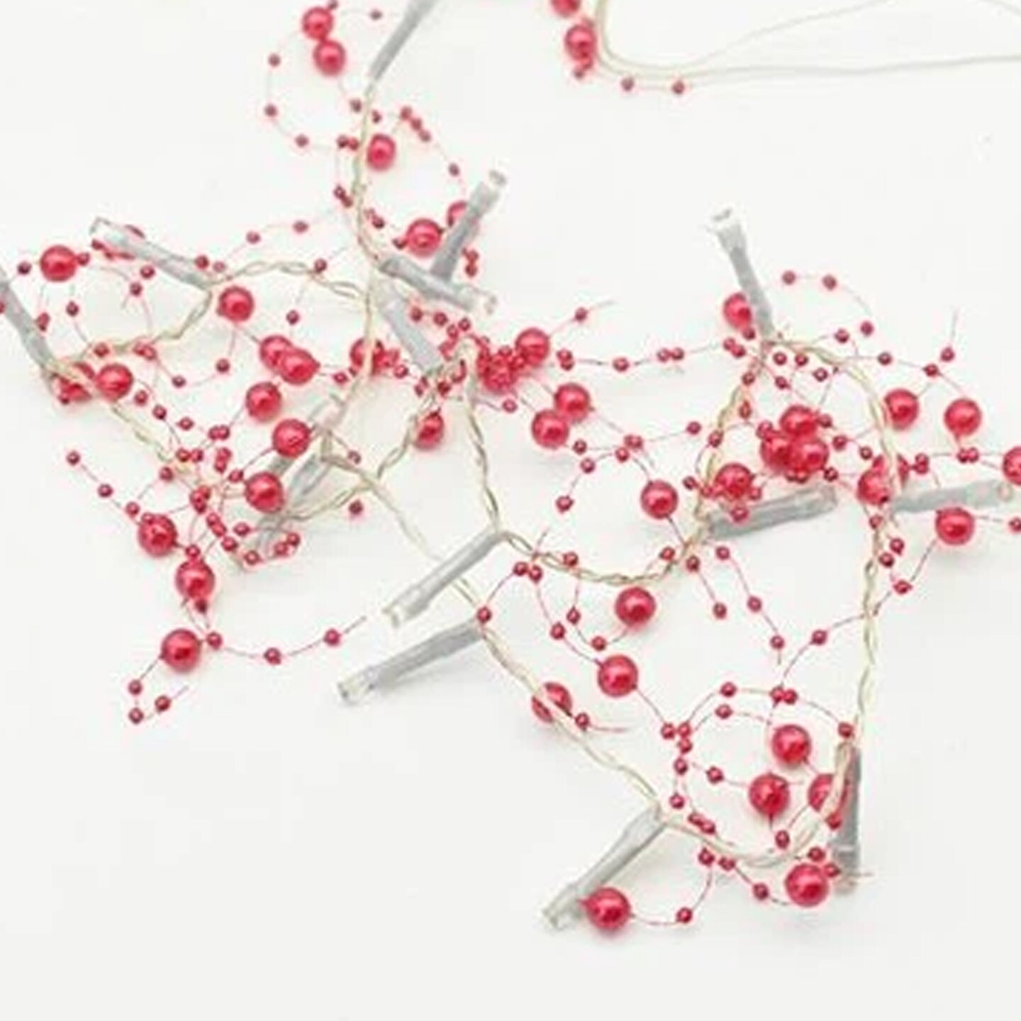 Charming Pearl Bead String Lights — 20 LEDs, Battery Powered, 3ft