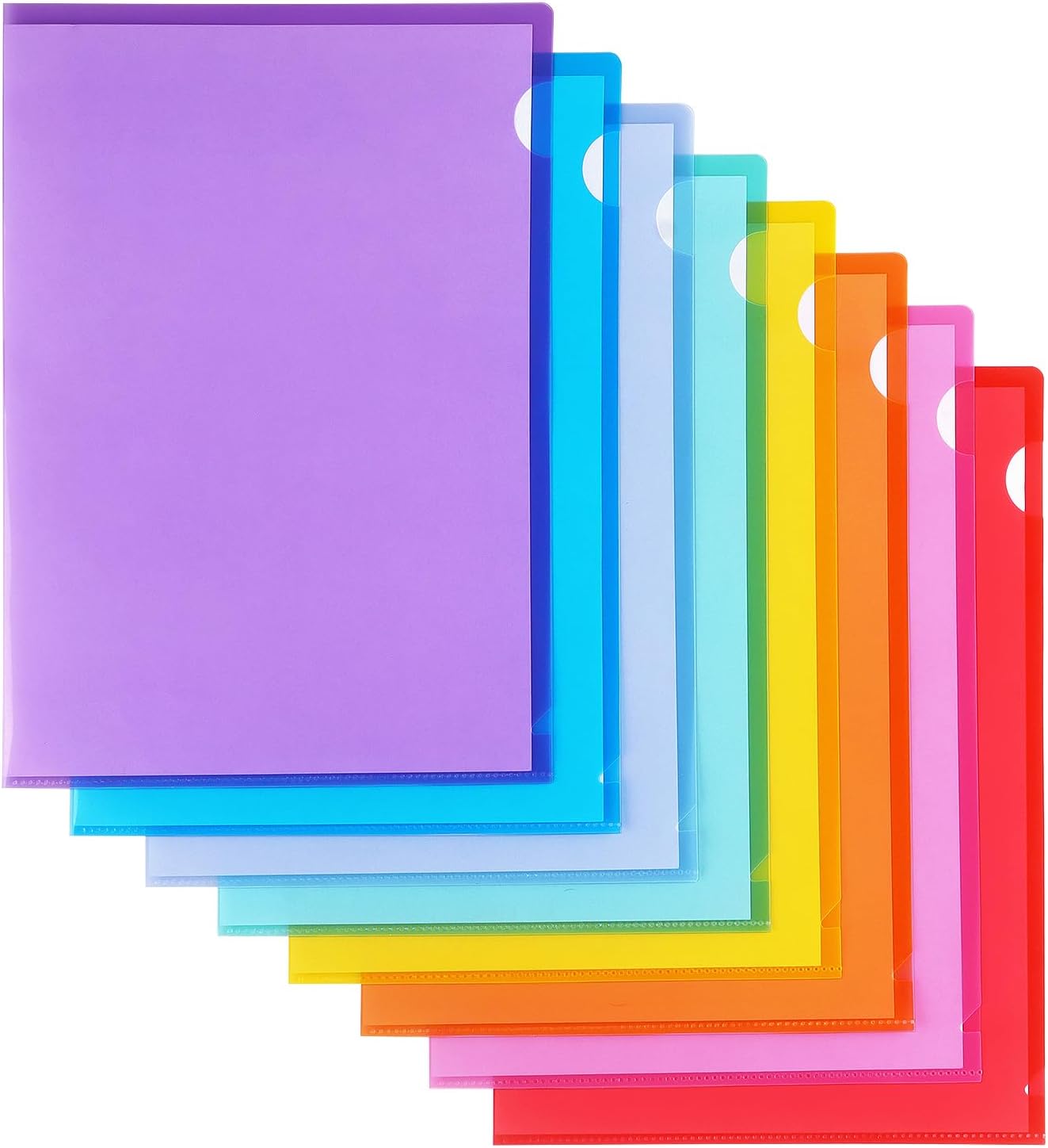 16 Pack Clear Plastic Folders Sleeves (16 Pack Colorful) 12 x 8.7 inches