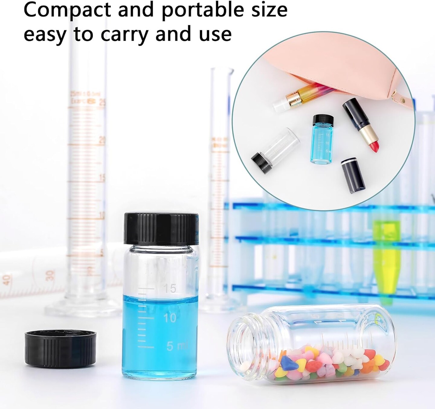 18 Pack 20ml Glass Sample Vial Bottles