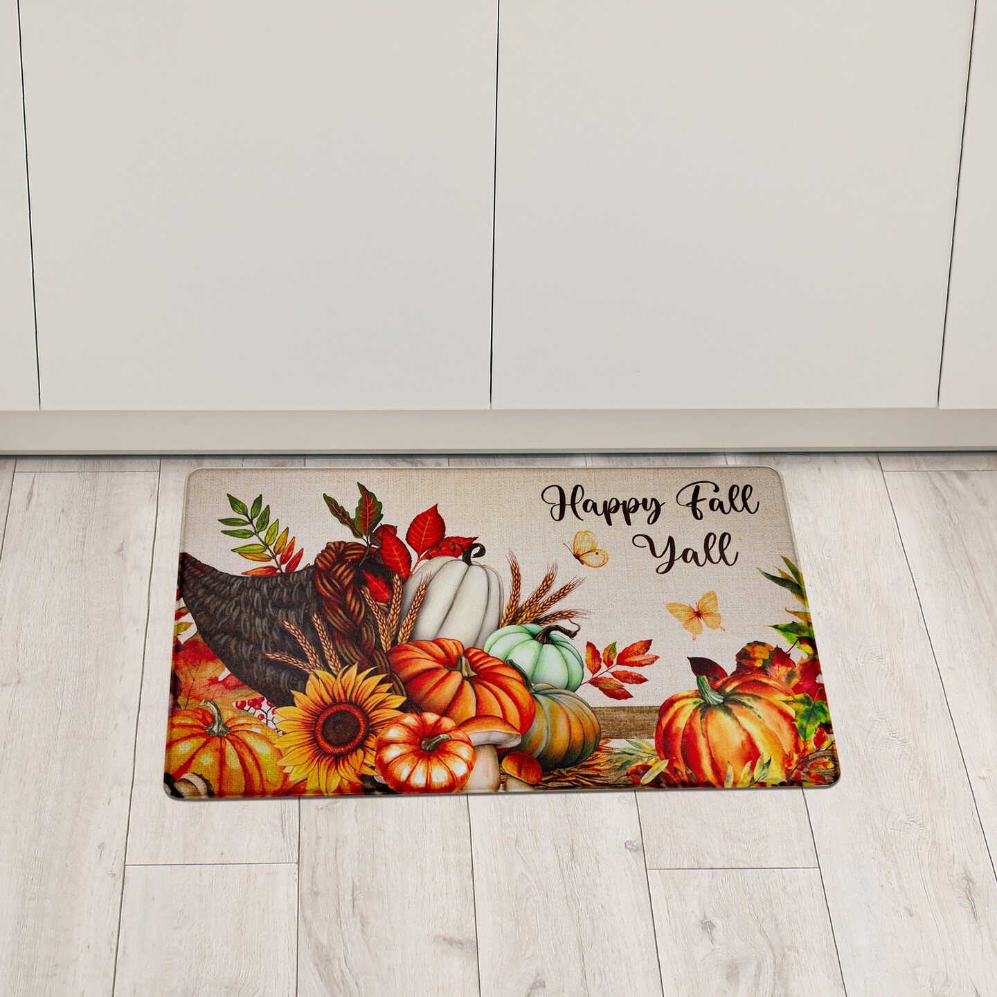 Northlight Happy Fall Y'all Kitchen Comfort Anti-Fatigue Floor Mat - 17.75" x 29.5"