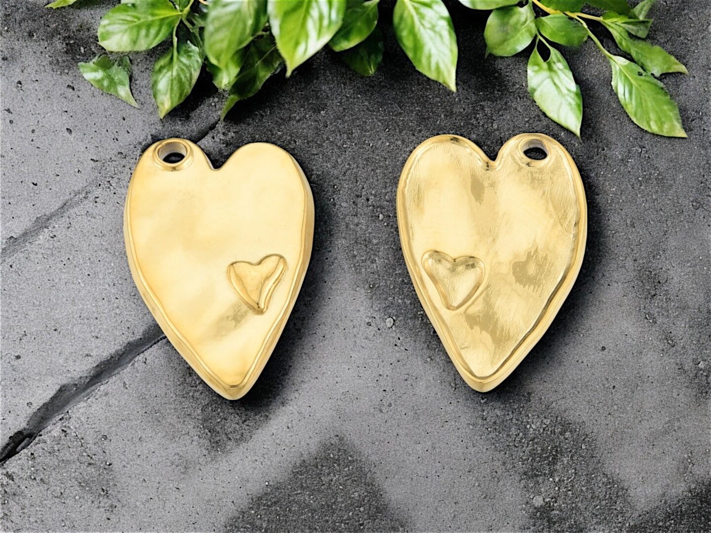 *4* 24x16mm Plated 304 Stainless Steel Heart Charm Pendants - Choose Your Color