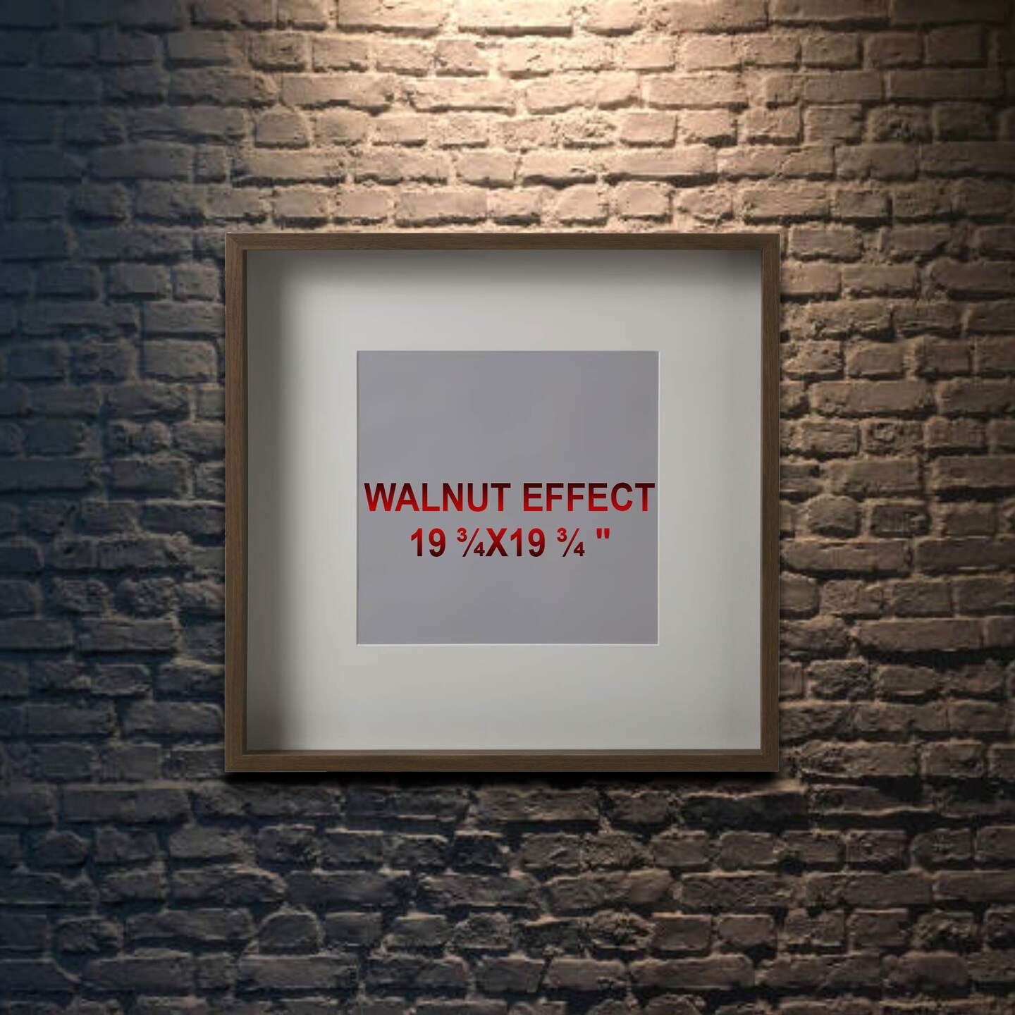 Walnut Effect Deep Frame 19¾" x 19¾" with Safe Plastic Front Protection
