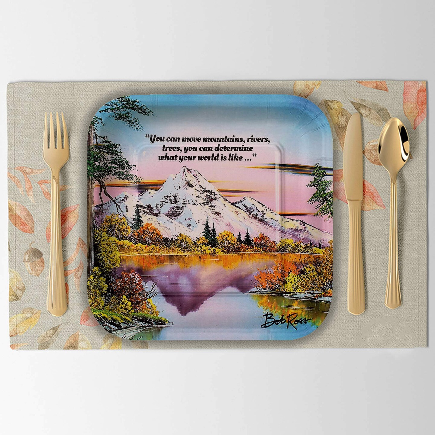 8 Count Bob Ross Classic Paper Dessert Plates Inspirational Party Supplies 7 Inch