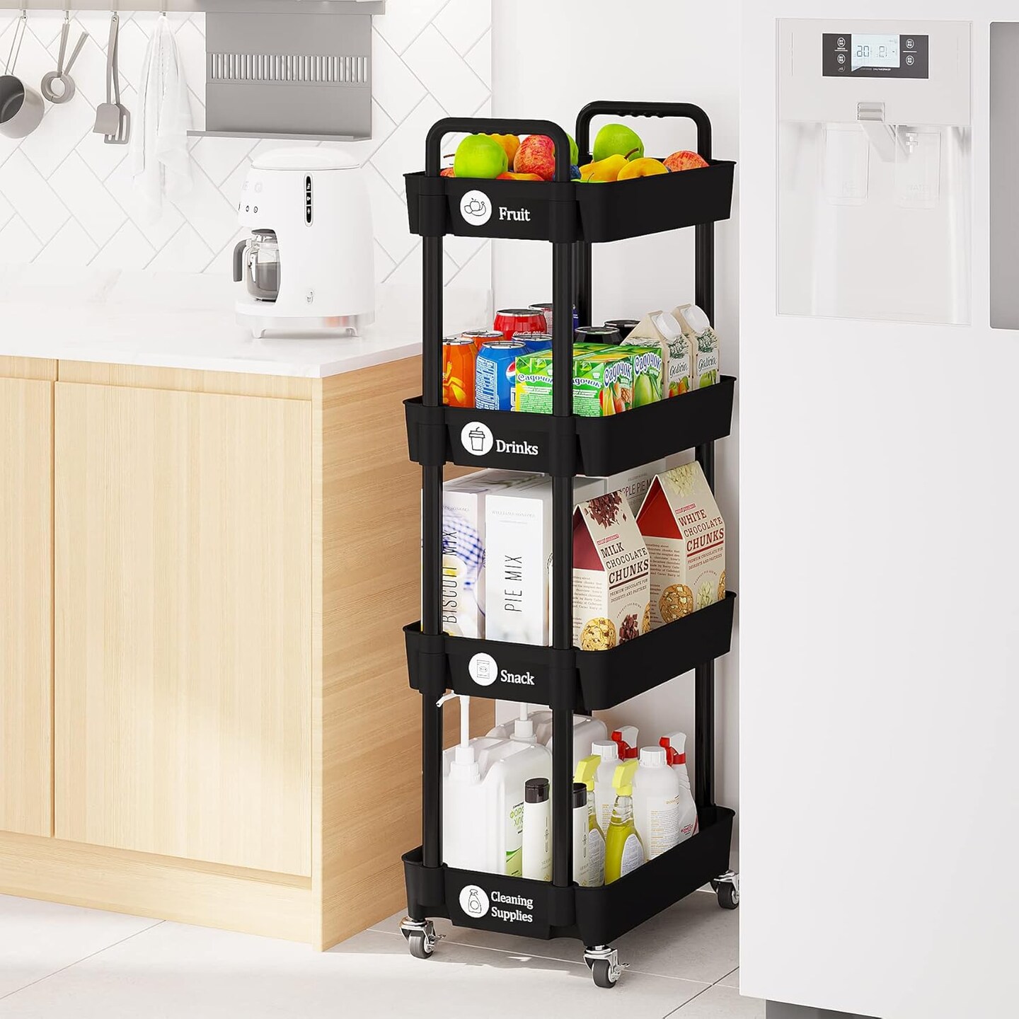 4-Tier Rolling Cart with Wheels