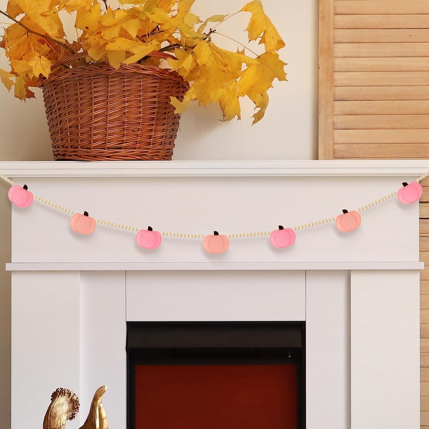 Fall Felt 3D Pumpkin Garland, Fall Decorations for Home