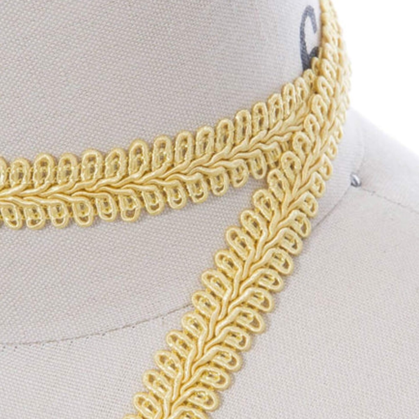 2 Yards Yellow Victorian Gimp Trim, 5/8&#x22; Width Upholstery &#x26; Craft Lace,