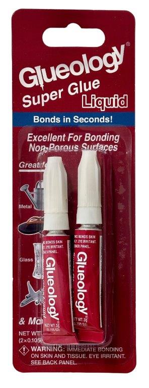 Glueology Super Glue Liquid, Cyanoacrylate Glue 2 X 3g