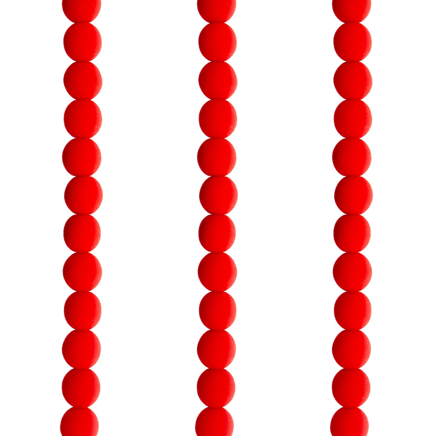 John Bead Czech Glass White Alabaster Velvet Round Bead 3 Strands