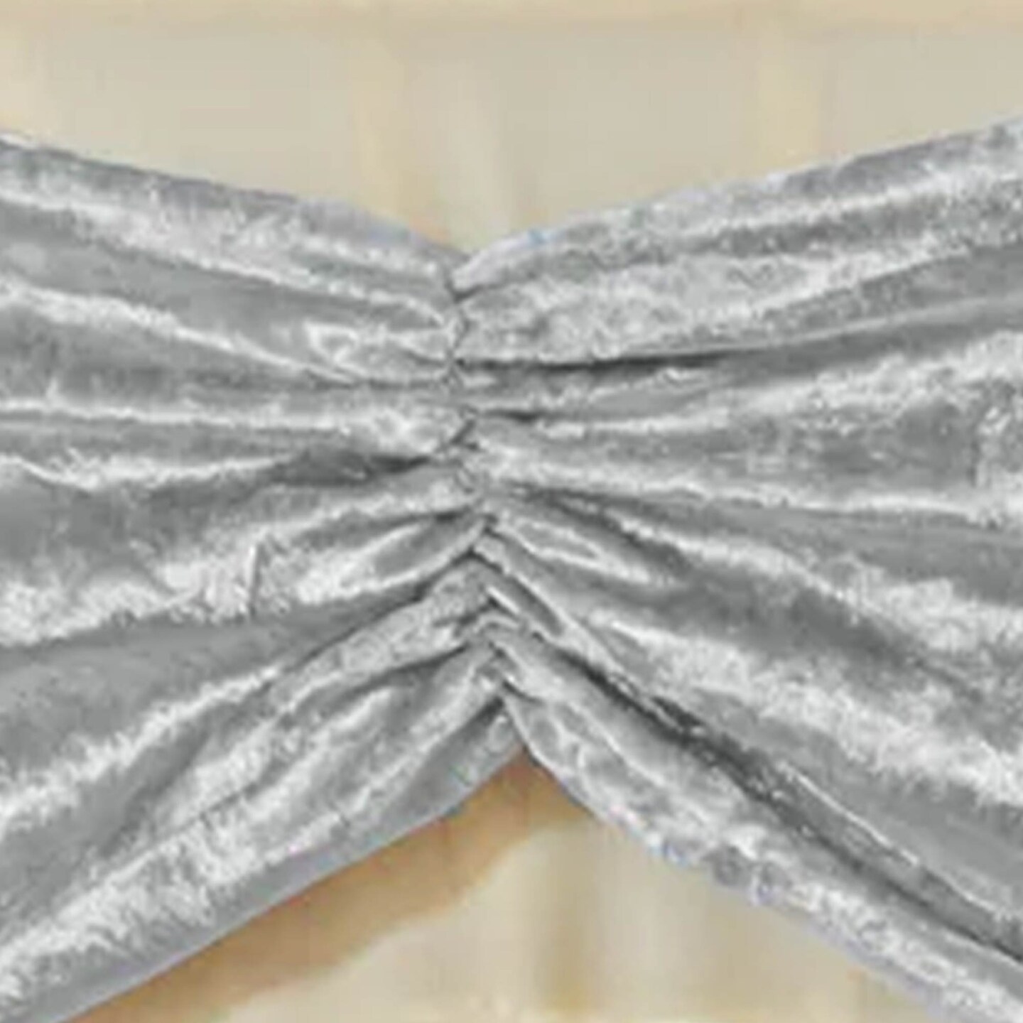 10 Pieces Silver Ruffled Ice Crushed Velvet Chair Bands for Luxurious Event Decor 8x13 inches
