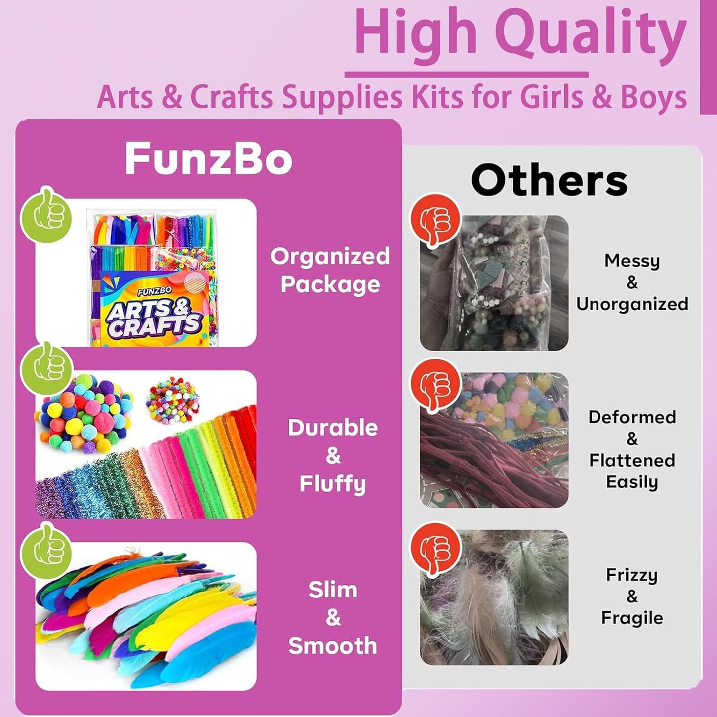 1200+ Arts & Crafts Kit for Kids – Easter Craft Supplies with Pipe Cleaners, Pom Poms & Popsicle Sticks for Ages 4-8