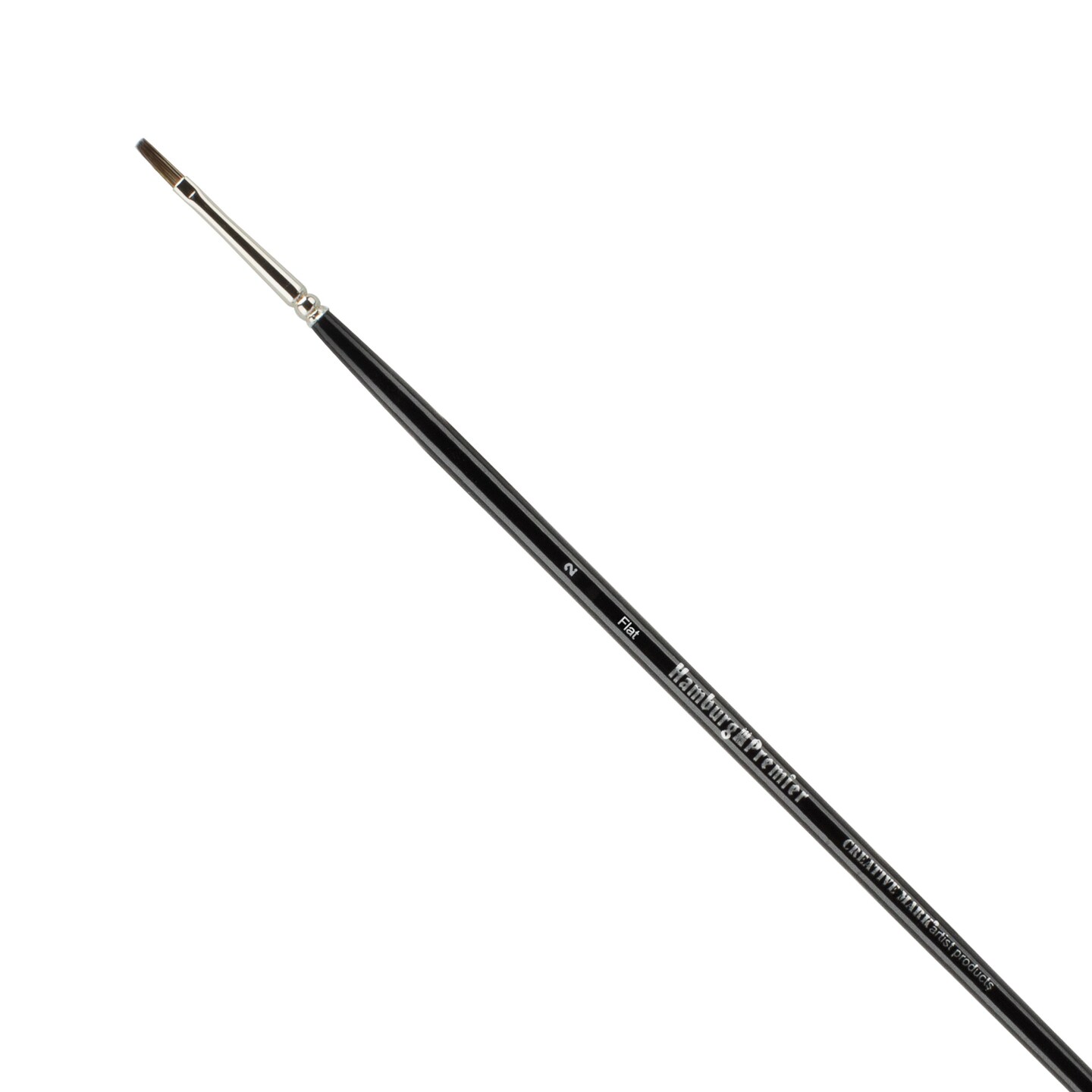 Creative Mark Hamburg Premiere Professional Oil Painting Brushes - Flat #2 Oil Paint Brush - Handmade in Germany, Natural &#x26; Synthetic Hair Blend, Long Triple-Lacquered Birch Handle
