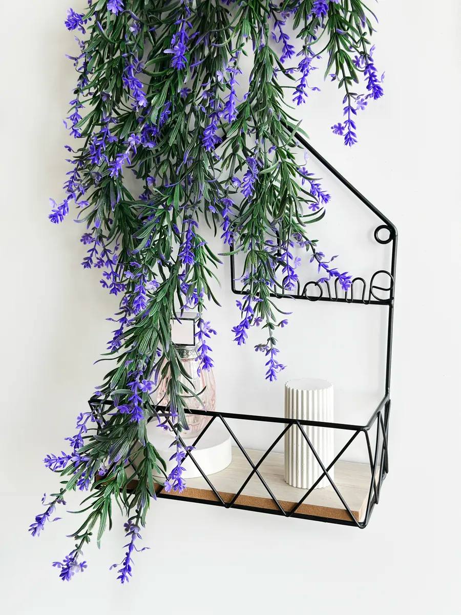 2 pack Fake Hanging Lavender Flowers Artificial Hanging Plants Wall Purple Faux Ferns Room Home Garden Decor Indoor Outdoor Decorations