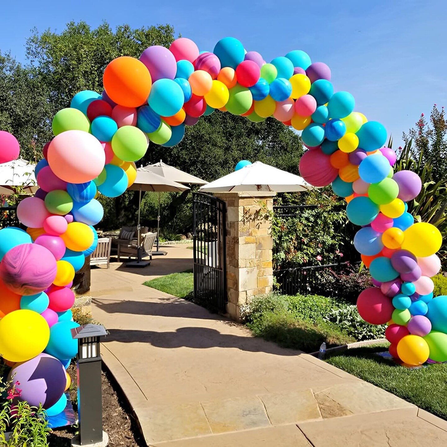 105pcs Colorful Balloons 12inch Rainbow Latex Balloons for Boys Girls Birthday Baby Shower Gender Reveal Wedding Decorations