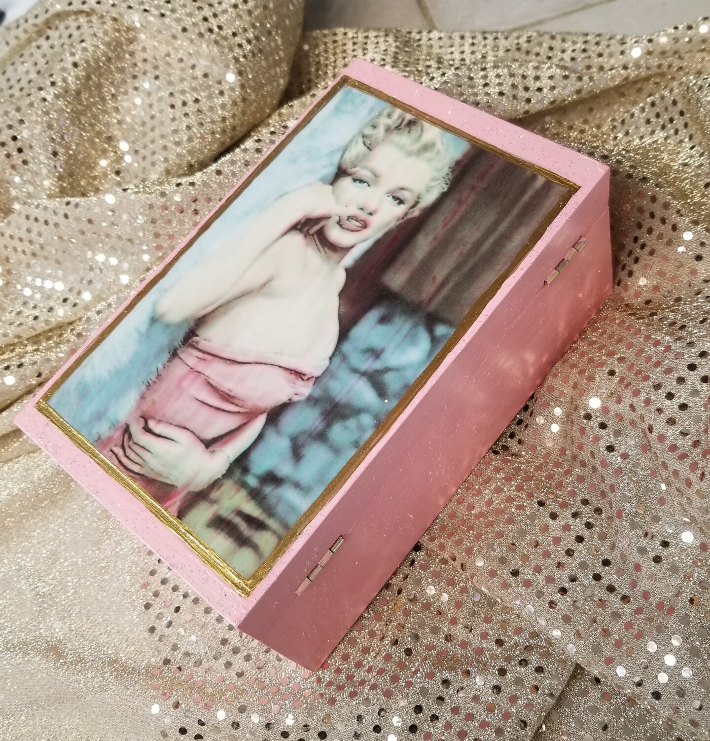 Painted Marilyn Monroe keepsake trinket stash box | MakerPlace by