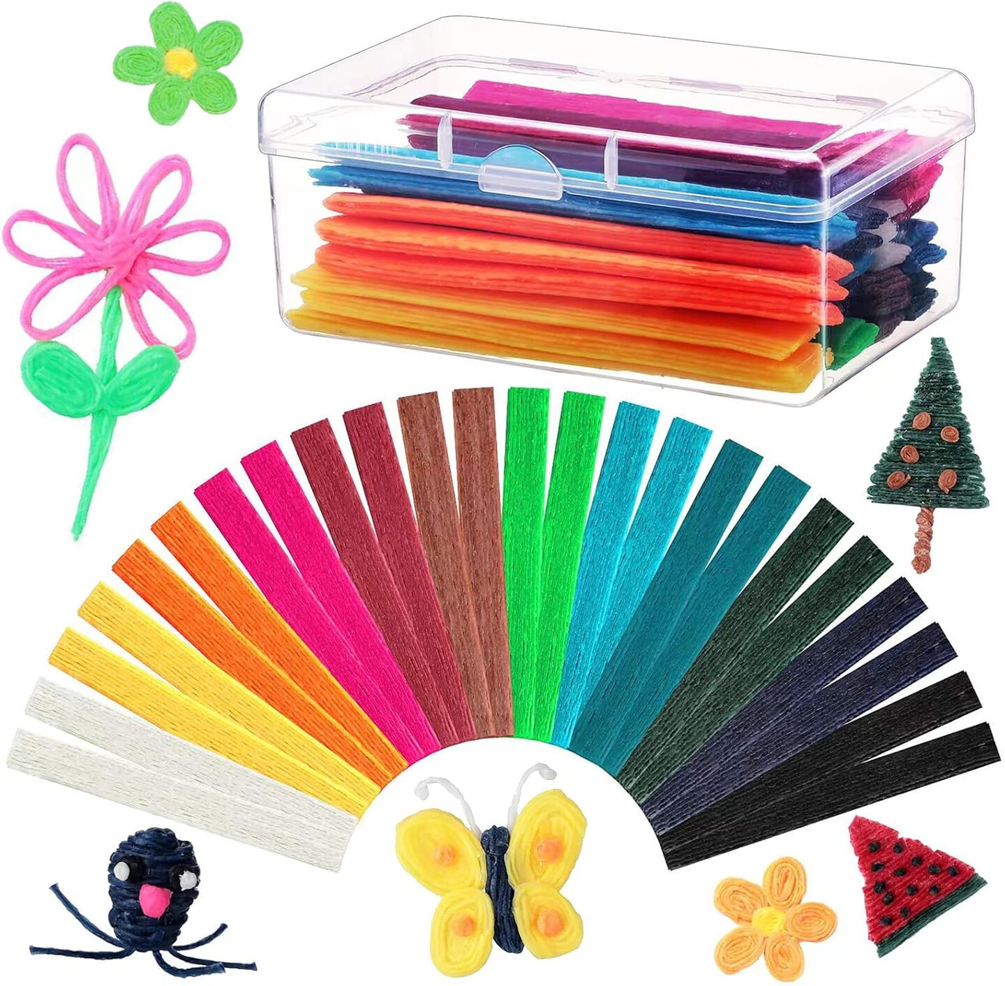 1200 Wax Craft Sticks – Bendable Yarn Sticks in 13 Colors with Storage Box for Kids’ DIY & School Crafts