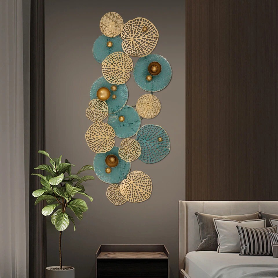 Luxury Lotus Leaf Metal Wall Art – Large Indoor/Outdoor Sculpture