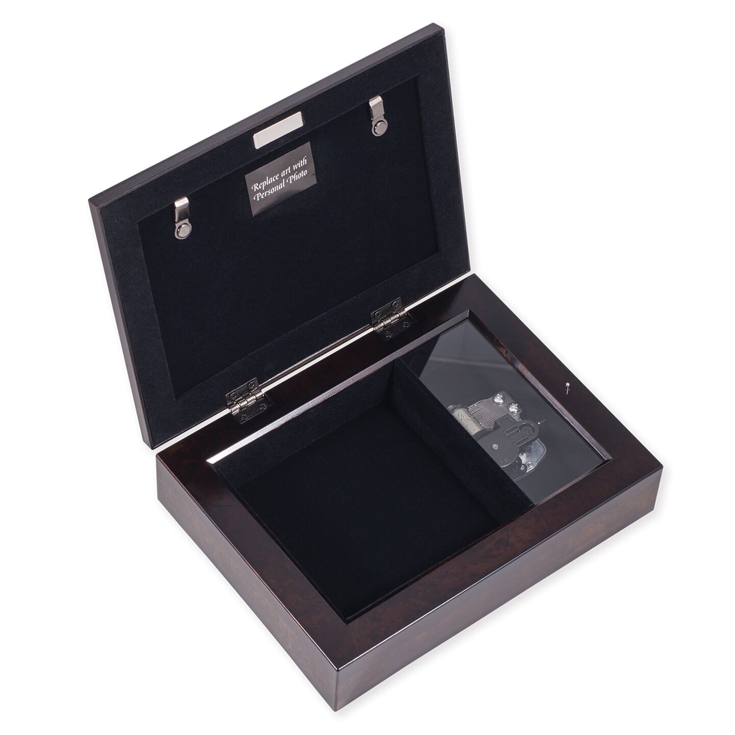 Edge Collection - 8" x 6" x 2.62" - Multicolor - Musical Keepsake Box with Photo Frame and Gem Accents - 1 Piece
