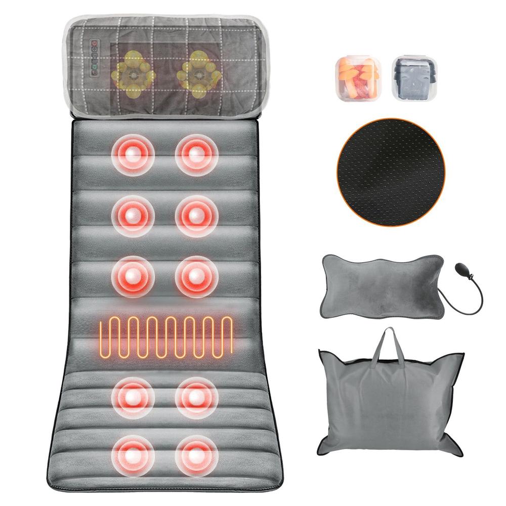Edge Collections - 68.9″ × 20.47″  - Gray - Full Body Massage Mat with Heat and Vibration - 1 Set