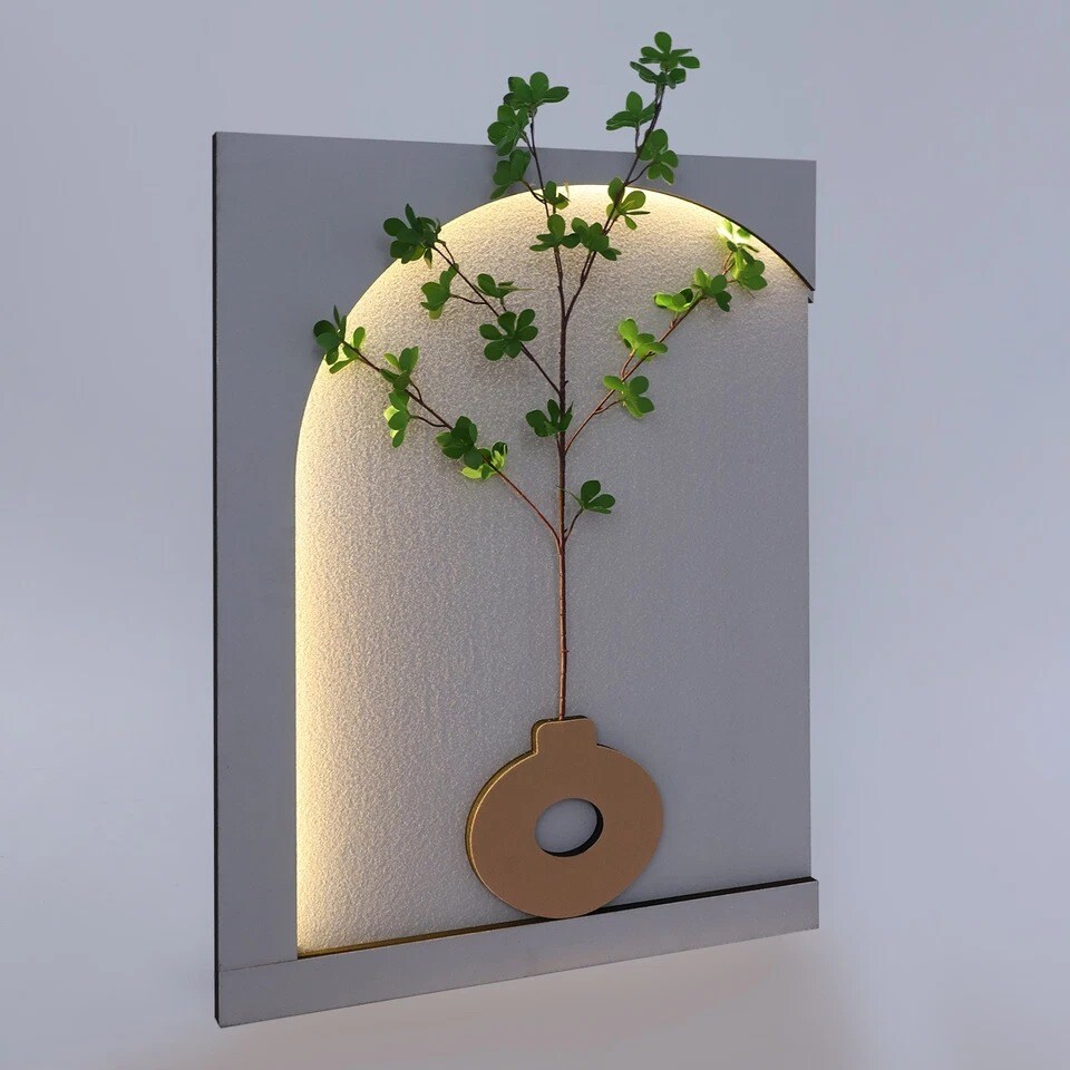 3D Sandstone Wall Art with LED Light – Modern Nature Wall Décor for Living Room