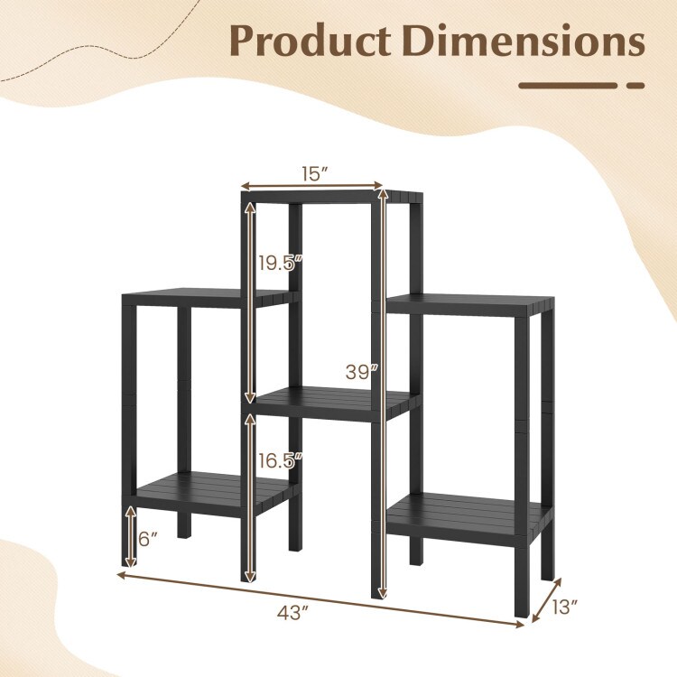Modular Plastic Storage Shelves 6-Tier for Living Room and Kitchen