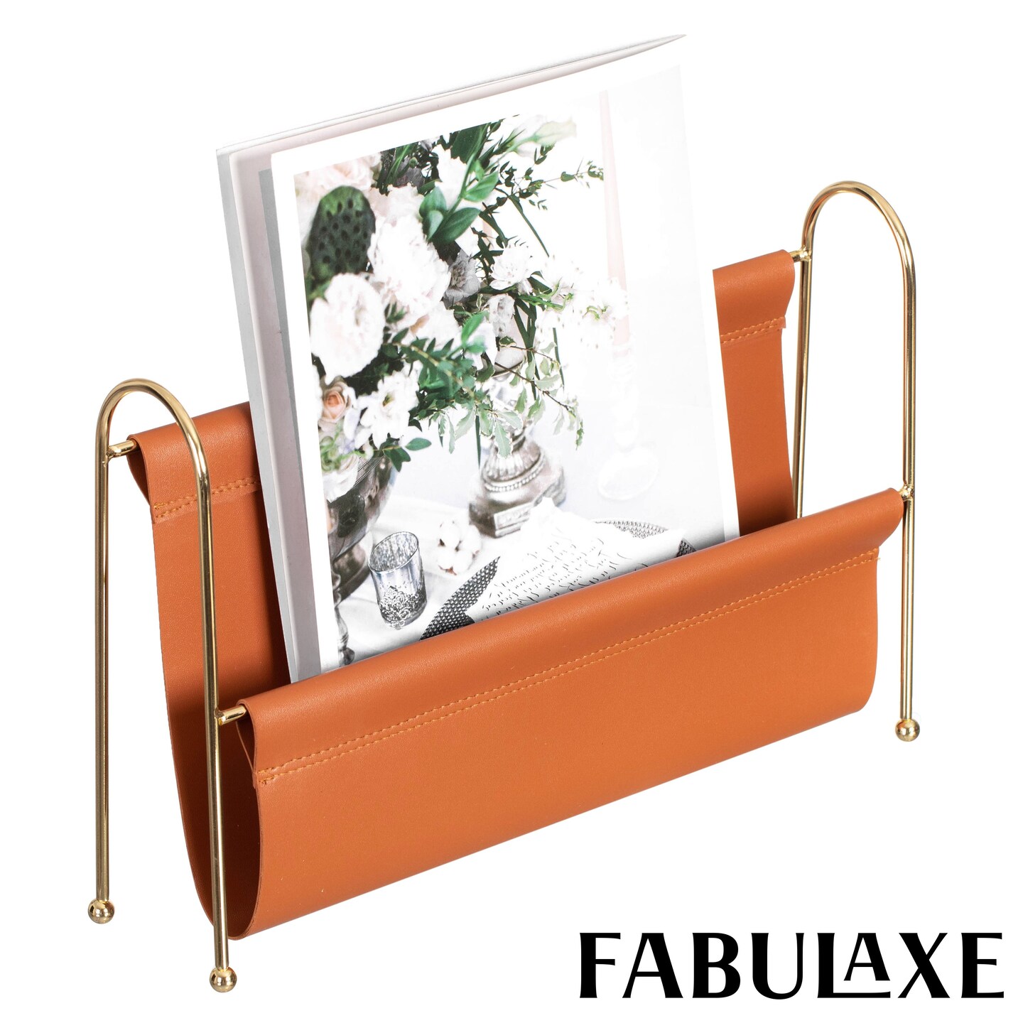 Fabulaxe 9-Inch Magazine Rack Floor Standing Book Basket Newspaper Holder And File Holders - Desk Accessory Living Room