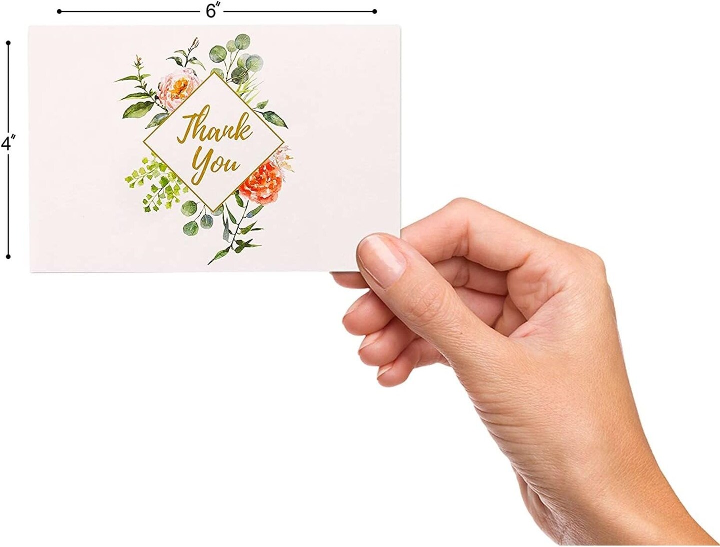 40 Floral Thank You Cards with Envelopes Stickers White Greeting Cards Flower Blank Note Cards for Wedding Baby Shower Bridal Birthday Party