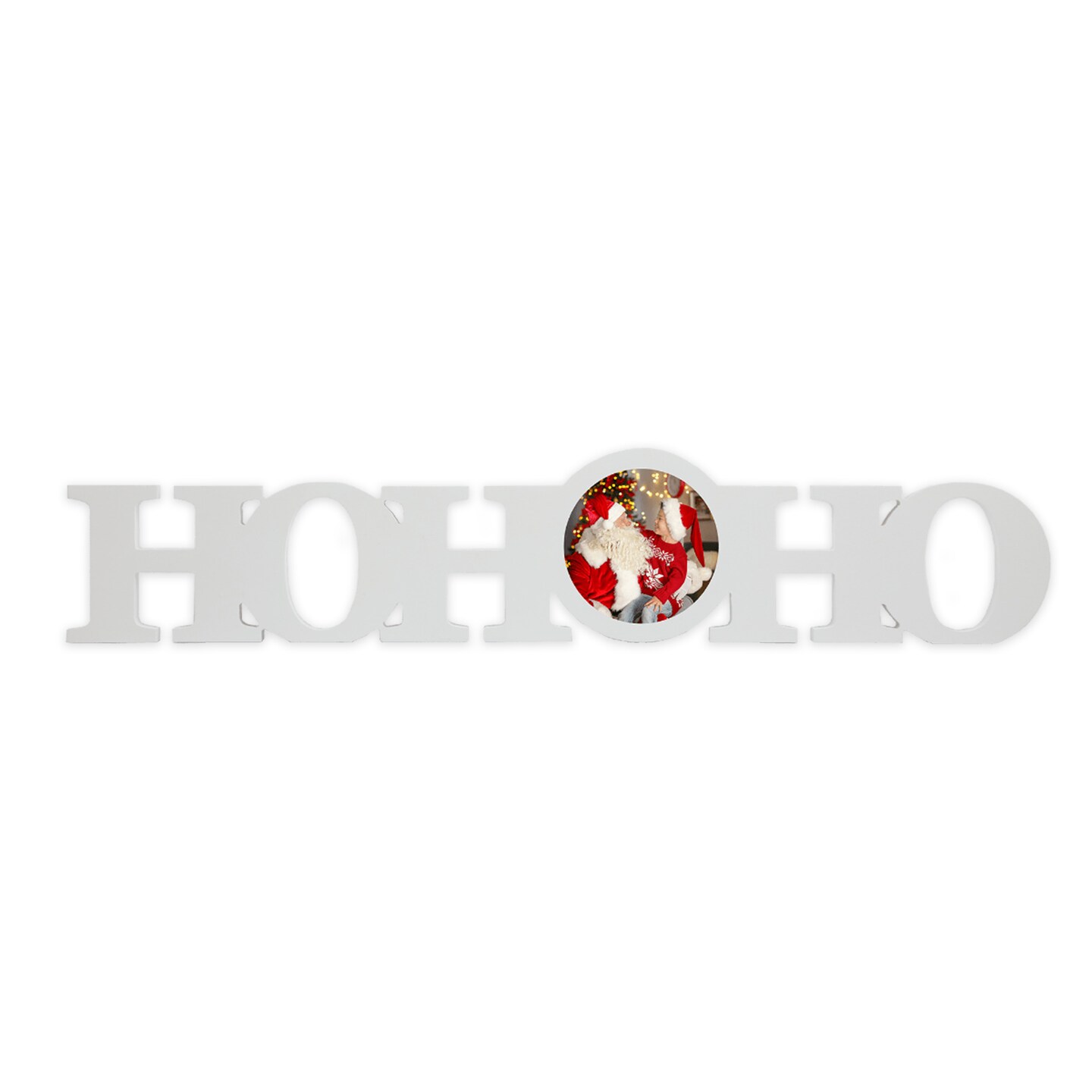 Sublimation Christmas White Coated Wood Word Blocks D&#xE9;cor for Holiday&#x2013; Sublimation Ready with 3.74&#x201D; Plate- HoHoHo