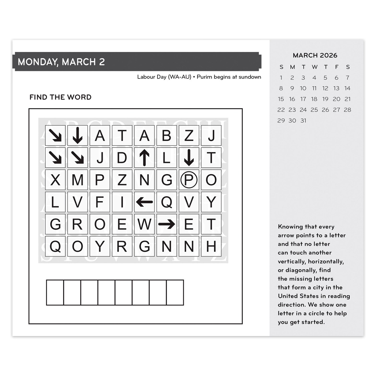 Brain Games | 2026 6 x 5 Inch Daily Desktop Box Calendar | New Page Every Day