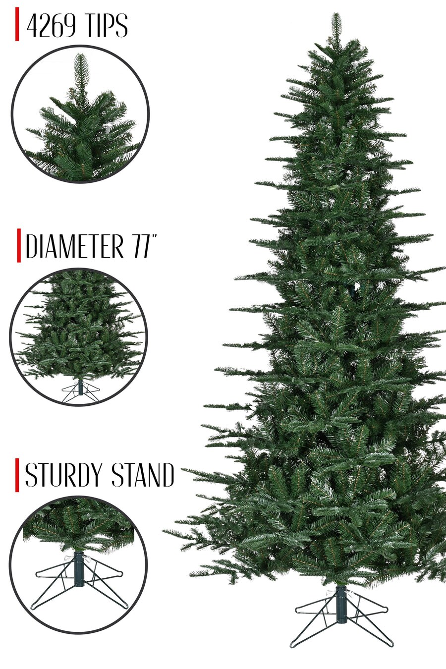 6.5&#x27; Tree 1149 Tips Metal Stand 47&#x22; Dia