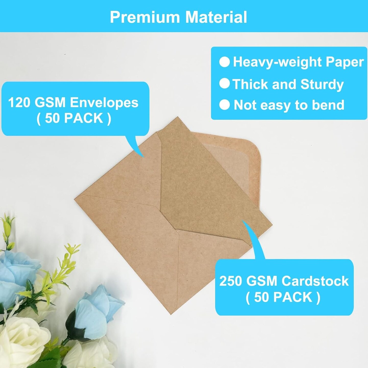 50 Pack Blank Cards and Envelopes 4x6