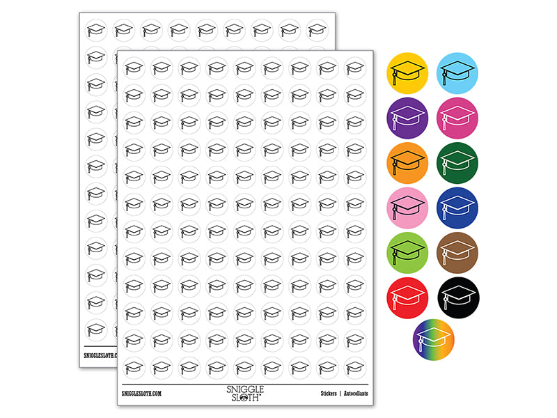 Graduation Cap Hat 200+ 0.50&#x22; Round Stickers