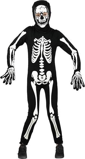 Skeleton Costume Kids Boys Scary Halloween Glow in the Dark Skeleton Costume