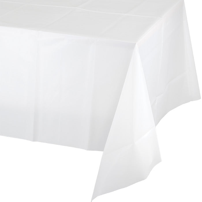 White Tablecover Plastic 54&#x22; X 108&#x22;