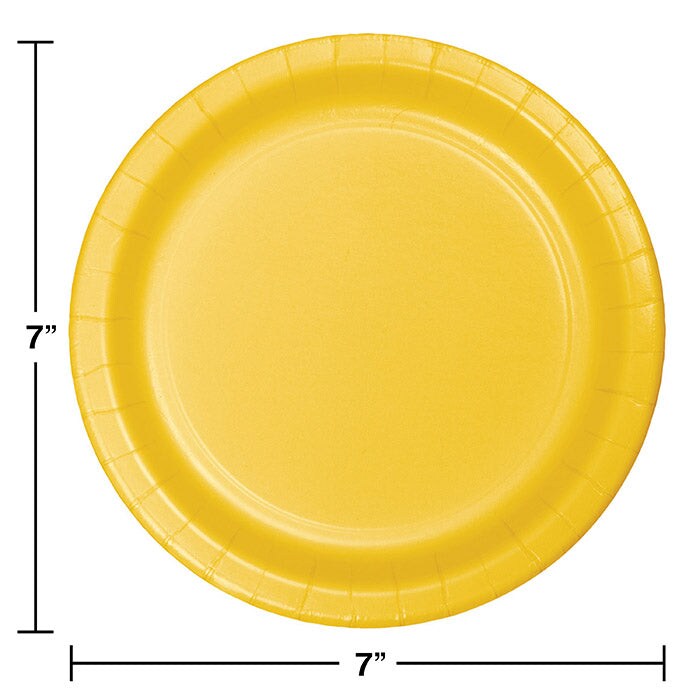 School Bus Yellow Paper Dessert Plates (24/Pkg)