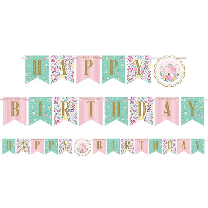 Floral Tea Party Banner