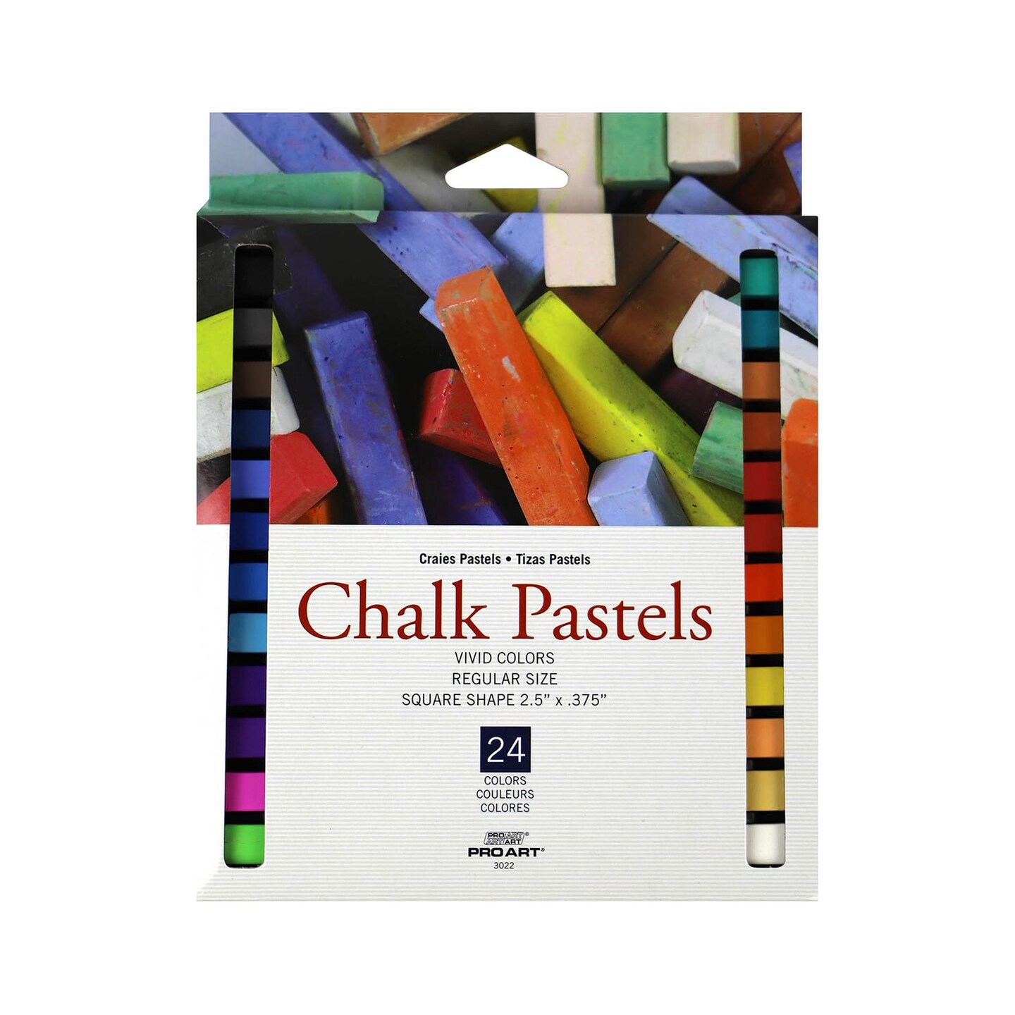 Pro Art Chalk Pastels Square 24pc Vivid Colors – Soft Pastels for Artists, Pastel Crayons, Chalk Pastel Sticks, Art Drawing Supplies for Sketching and Blending