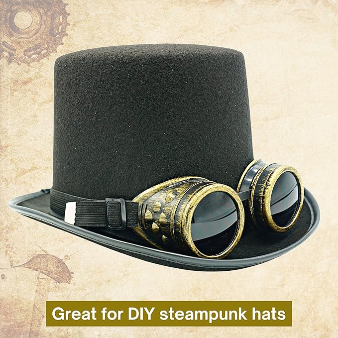 4E&#x27;s Novelty 6&#x22; Black Top Hat Costume Men &#x26; Women, Tall Felt Hat with Satin Ribbon, Perfect for Magician, Circus, Snowman Roleplay &#x26; Dress Up Party