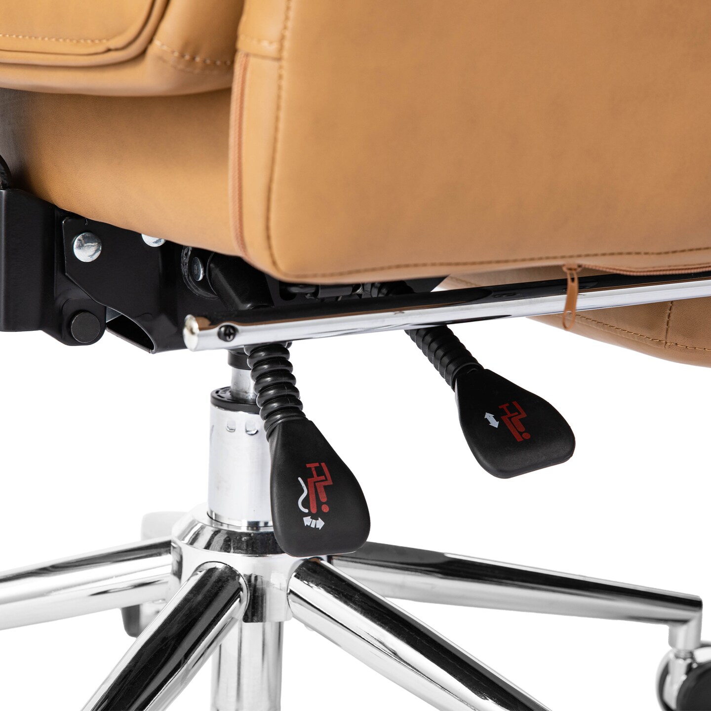 Modern Deluxe Faux Leather Gaslift Adjustable Swivel High Back Office Chair with Footrest and Armrest