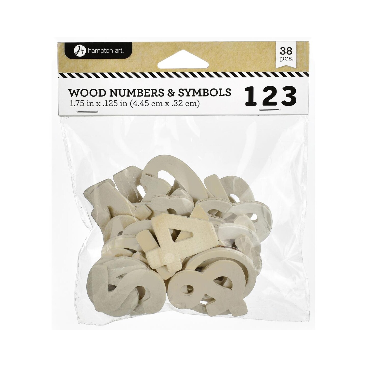 Hampton Art Wood Numbers 38 pack, each number is approximately 1.75 inches, unfinished for painting, decoupage, stenciling or embellishments, easy to customize