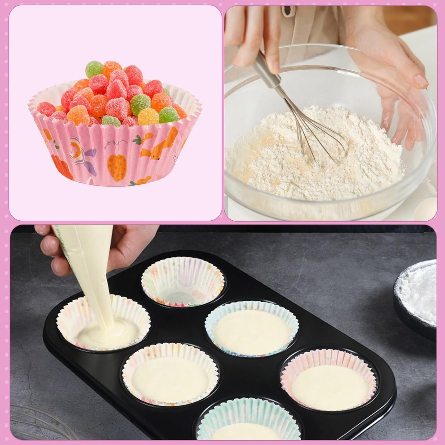 450pcs Easter Cupcake Liners, Bunny Chick Egg Flower Baking Cups Cupcake Wrappers Paper Wraps Muffin Liners for Easter Spring Birthday Party Candy Cake Decorations Supplies(9 Designs)