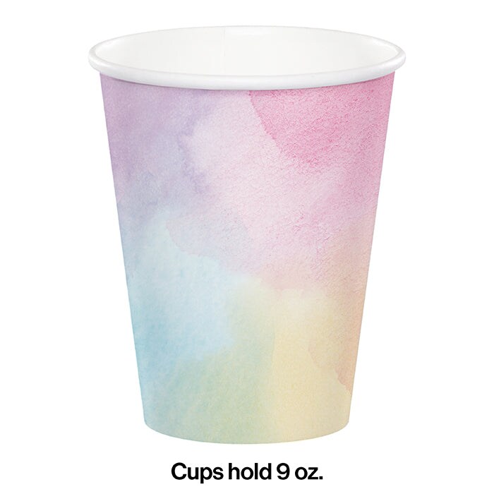 Bulk Pack of 16 Iridescent Hot/Cold Paper Cups 9 Oz, Iridescent