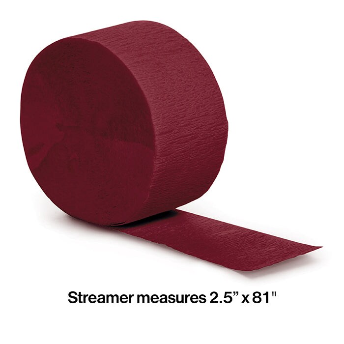 Burgundy Crepe Streamers 81 ft
